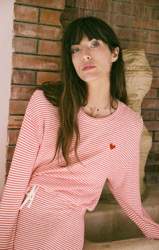 BISOUS STRIPE LONG SLEEVE TOP