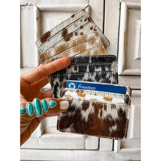 Western Cowhide Credit Card Holder - Money Holder