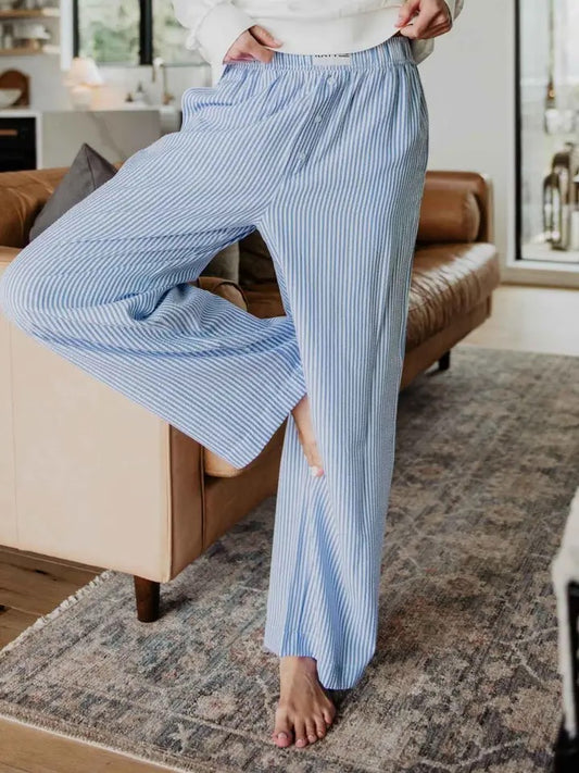 Blue Striped Boxer Casual Lounge Pants