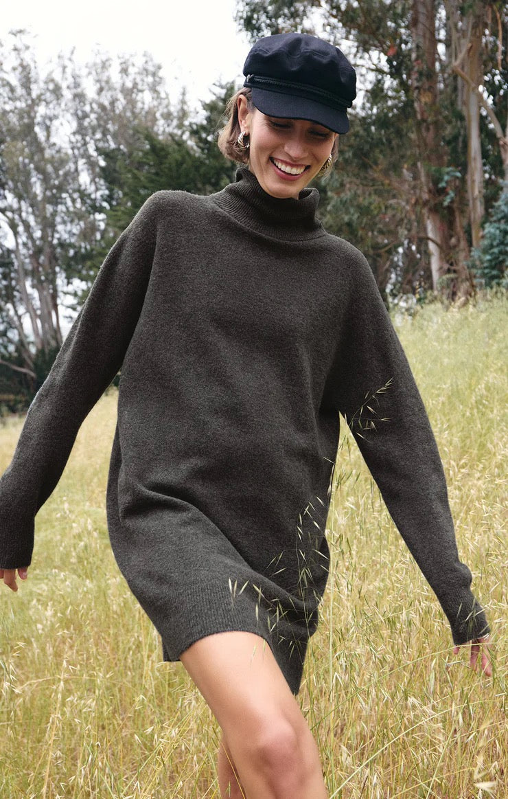 RICHIE TURTLENECK SWEATER MINI DRESS olive+ella RICHIE TURTLENECK SWEATER MINI DRESS olive+ella
