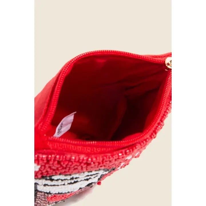 I Love You A Latte Seed Beaded Coin Purse