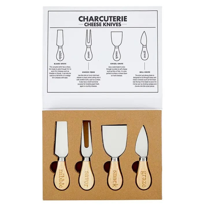 Face To Face Book Box - Cheese Knives - Set of 4