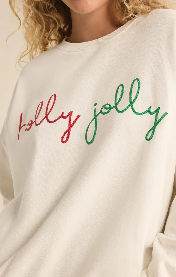 HOLLY CREWNECK EMBROIDERED SWEATSHIRT