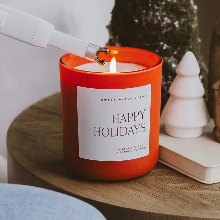 Happy Holidays 15 oz Soy Candle, Matte Jar
