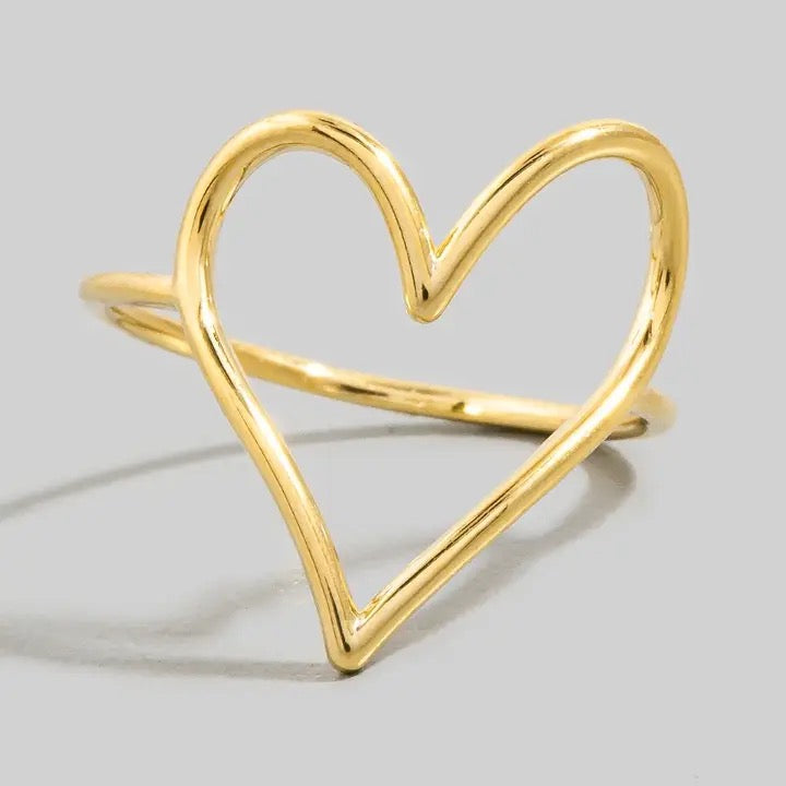 Heart Cutout Band Ring