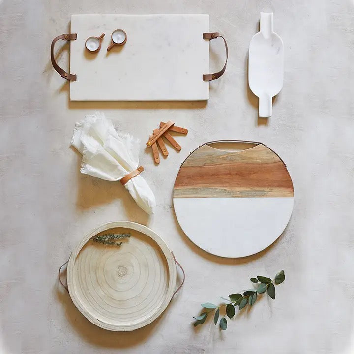 Acacia Wood and Marble Cheese Board