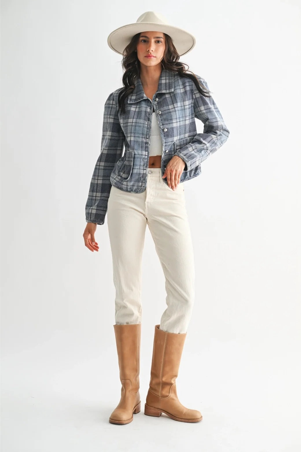 Plaid Denim Jacket