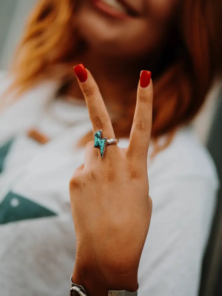 Adjustable Lightning Bolt Turquoise