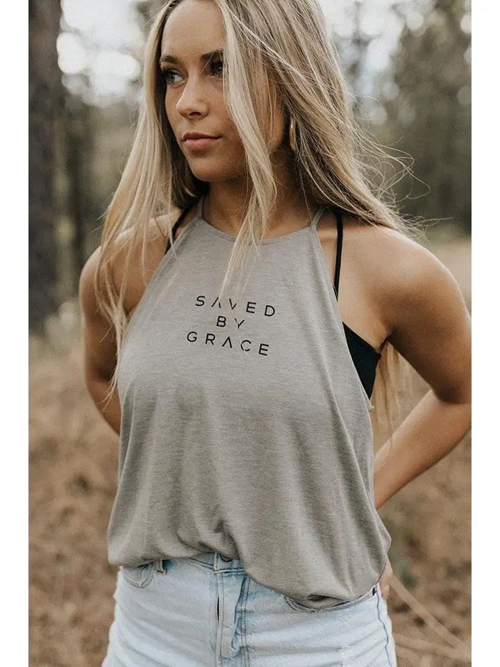 Saved By Grace High Neck Tank