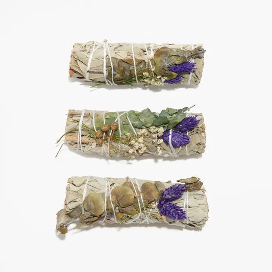 White Sage, Lavender + Eucalyptus Dollar Smudge Wand