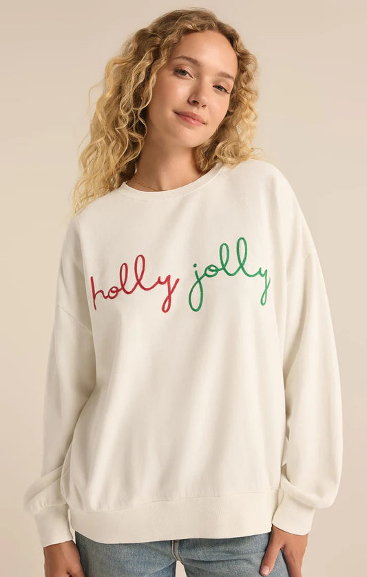 HOLLY CREWNECK EMBROIDERED SWEATSHIRT