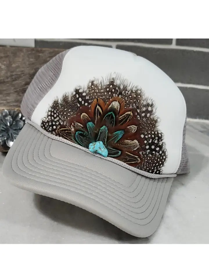 Western Feather Crown Trucker Hat