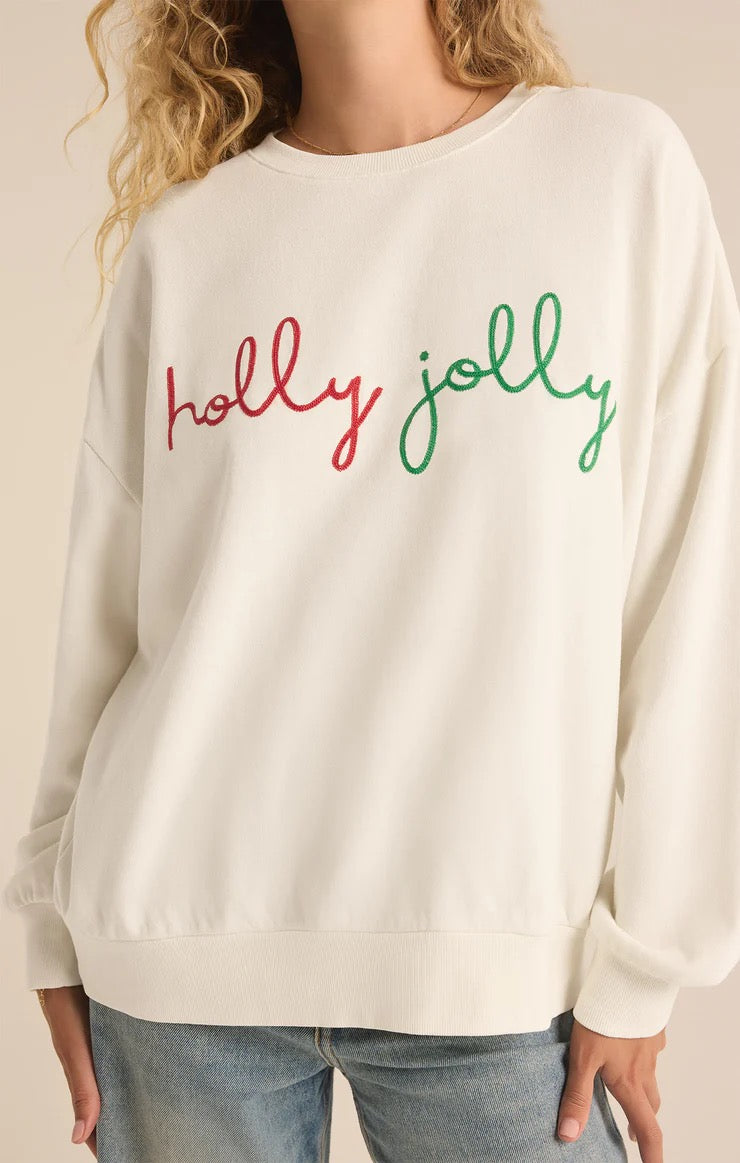 HOLLY CREWNECK EMBROIDERED SWEATSHIRT