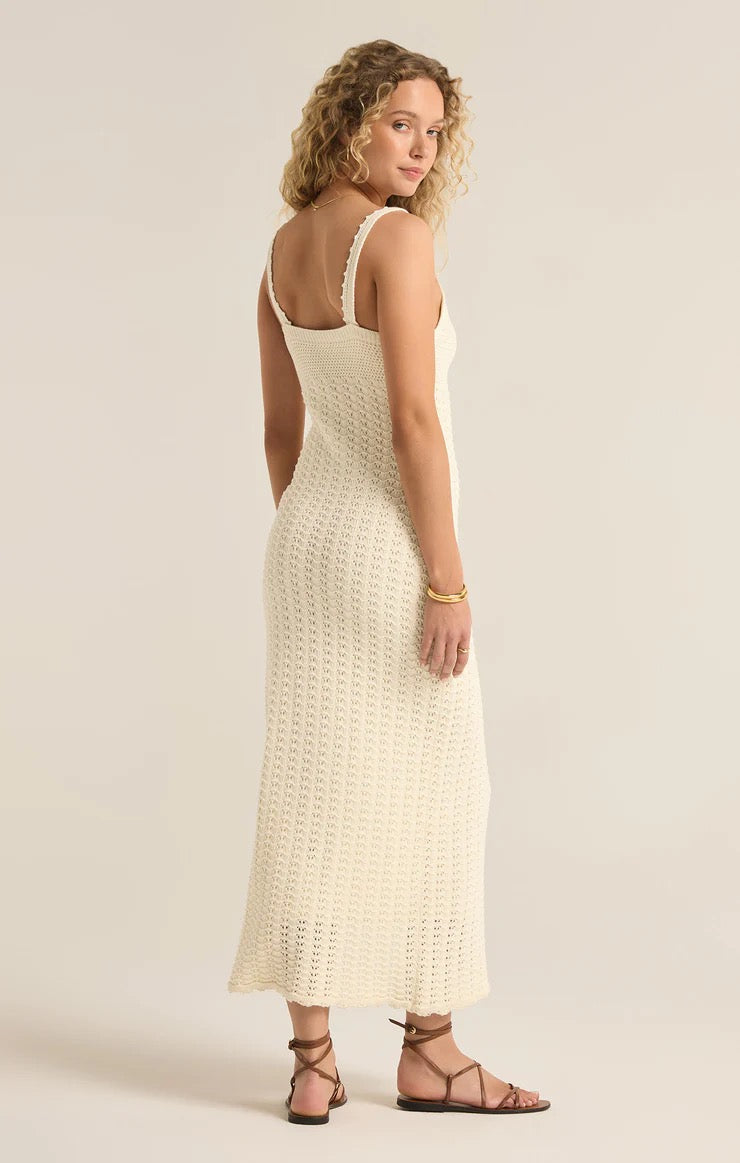 ELEENA KNIT CROCHET MIDI DRESS