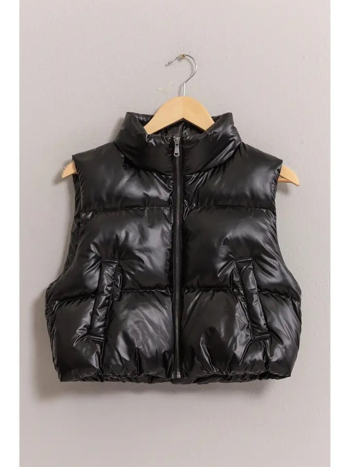 Metallic Puffer Vest