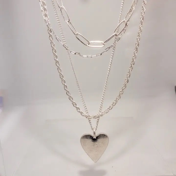 4 Layer Links & Heart Pendant