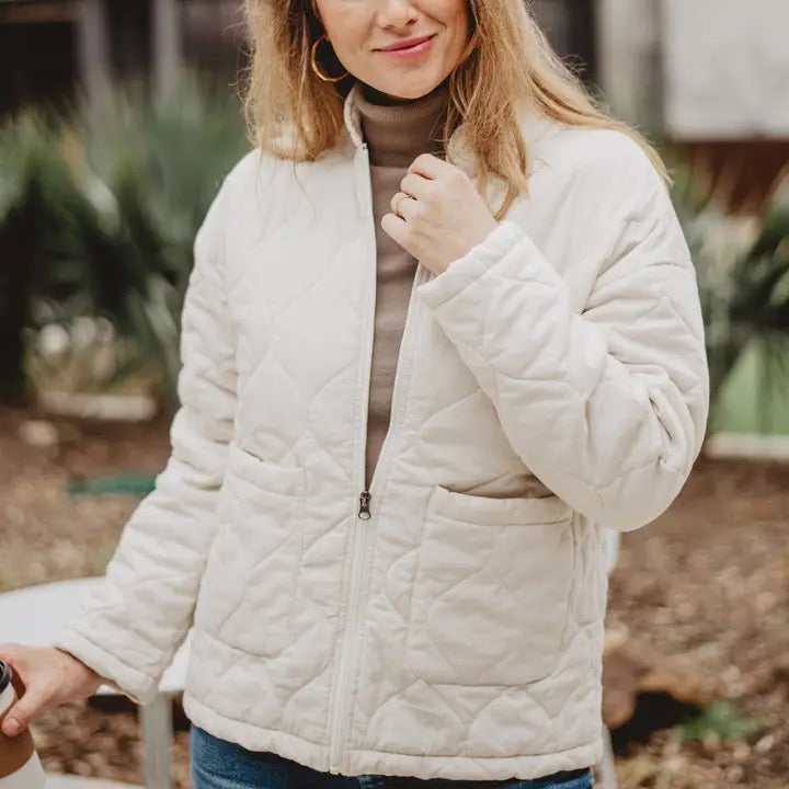 Lightweight Washed Quilted Jacket