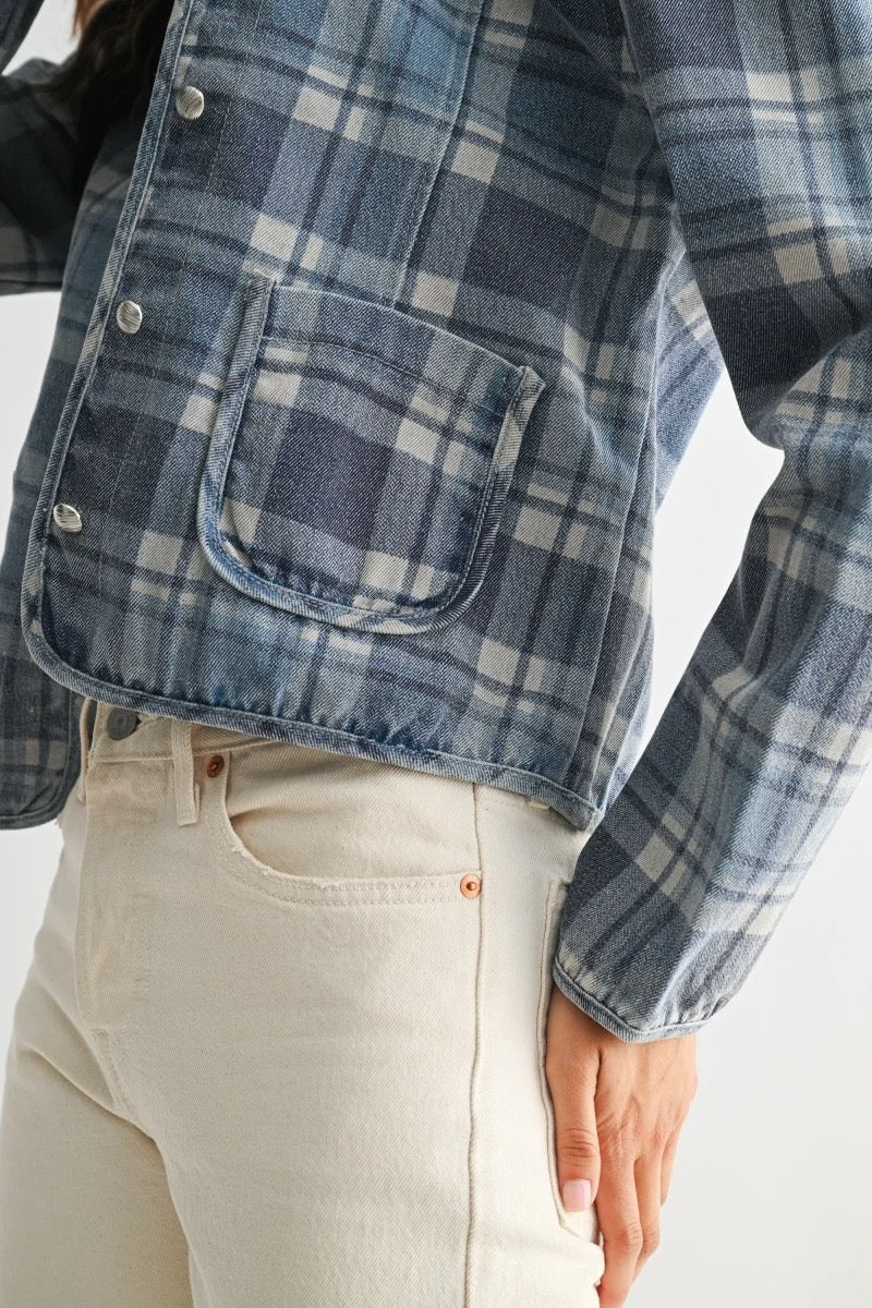 Plaid Denim Jacket