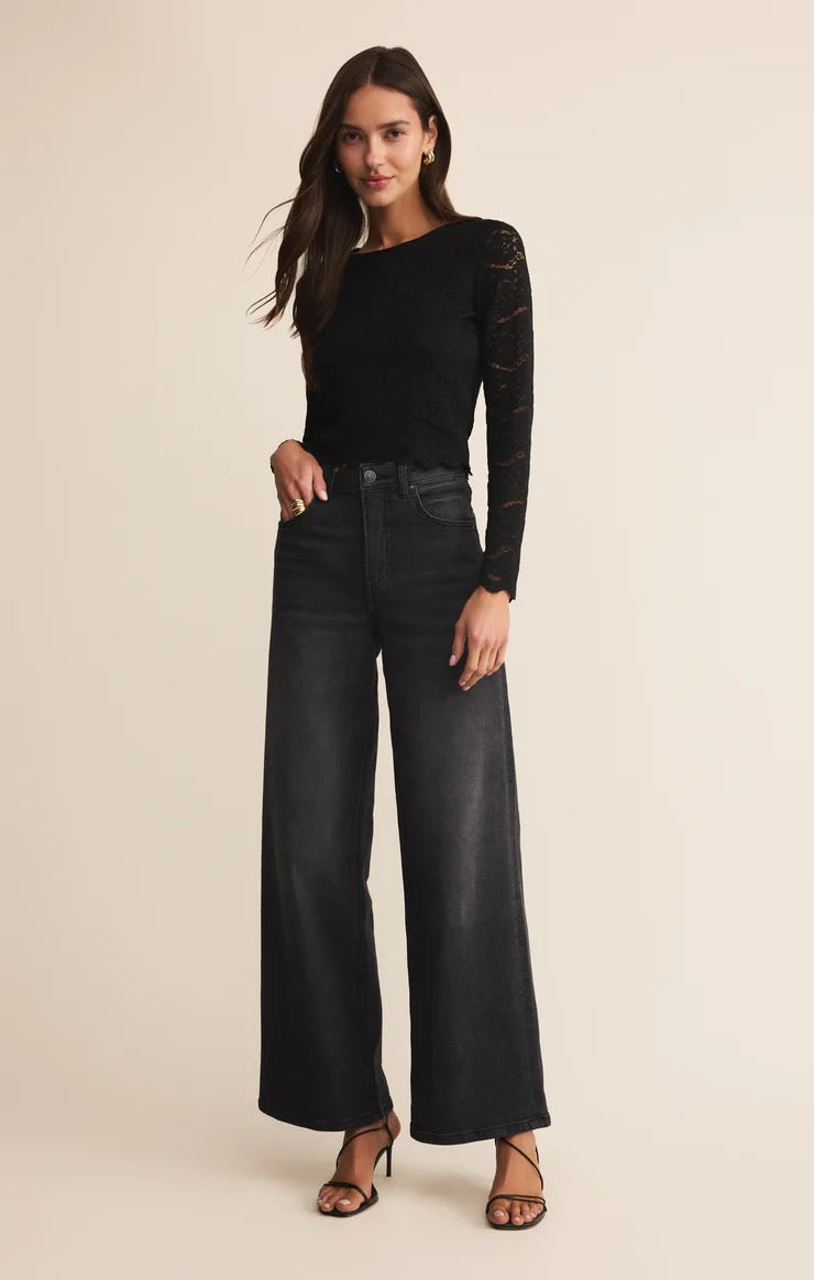 AURORA LACE CROPPED LONG SLEEVE