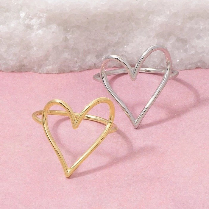 Heart Cutout Band Ring
