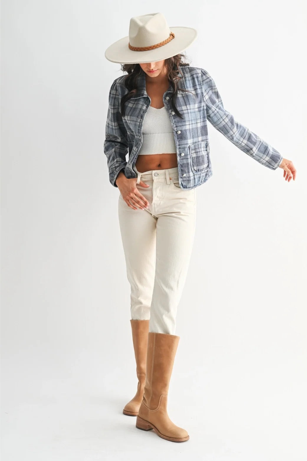 Plaid Denim Jacket