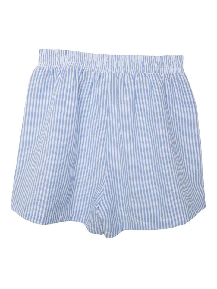 Blue Striped Boxer Shorts Women