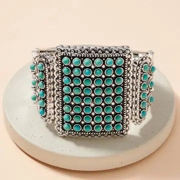 Western Turquoise Cuff, Turquoise Concho