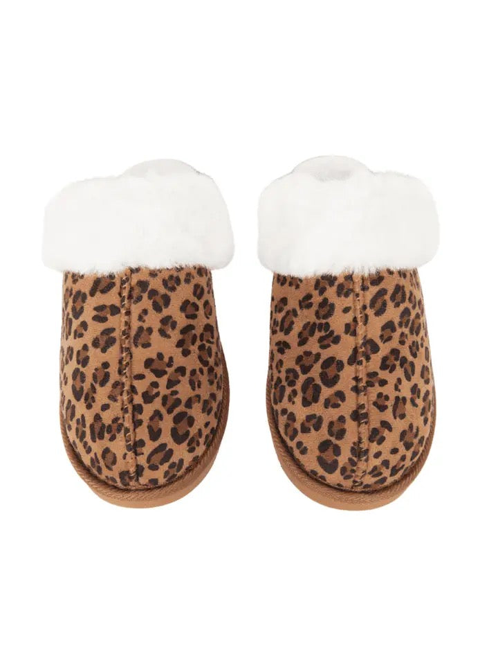 Leopard Print Faux Fur Cozy Slippers