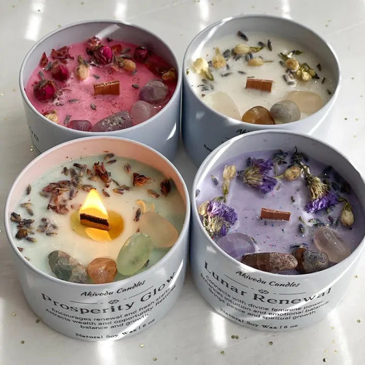 Candles with Gemstones 8 oz