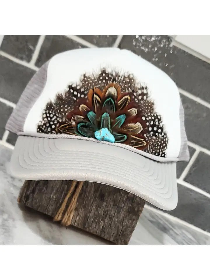 Western Feather Crown Trucker Hat