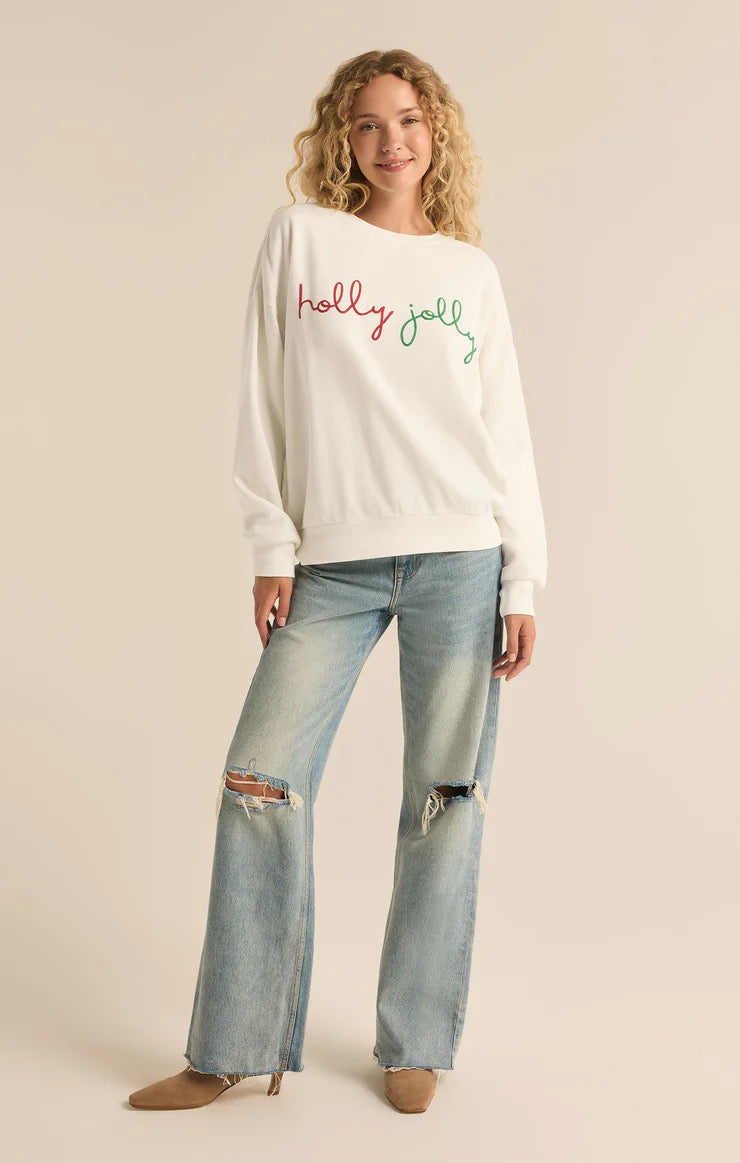 HOLLY CREWNECK EMBROIDERED SWEATSHIRT