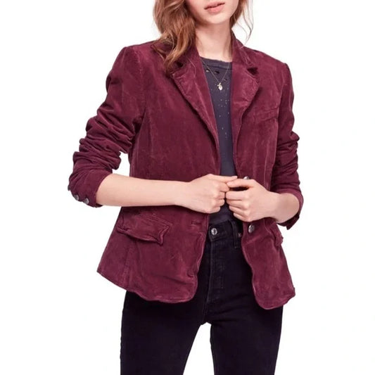 Free People Byron Blazer Mulberry